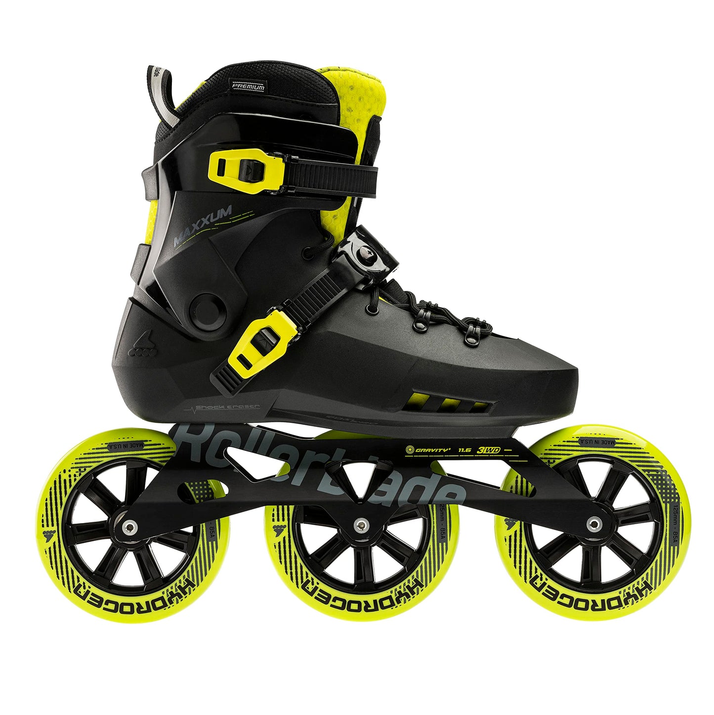 Rollerblade MAXXUM 125, Color: Black/Lime, Size: 10 (072206001A1-10)