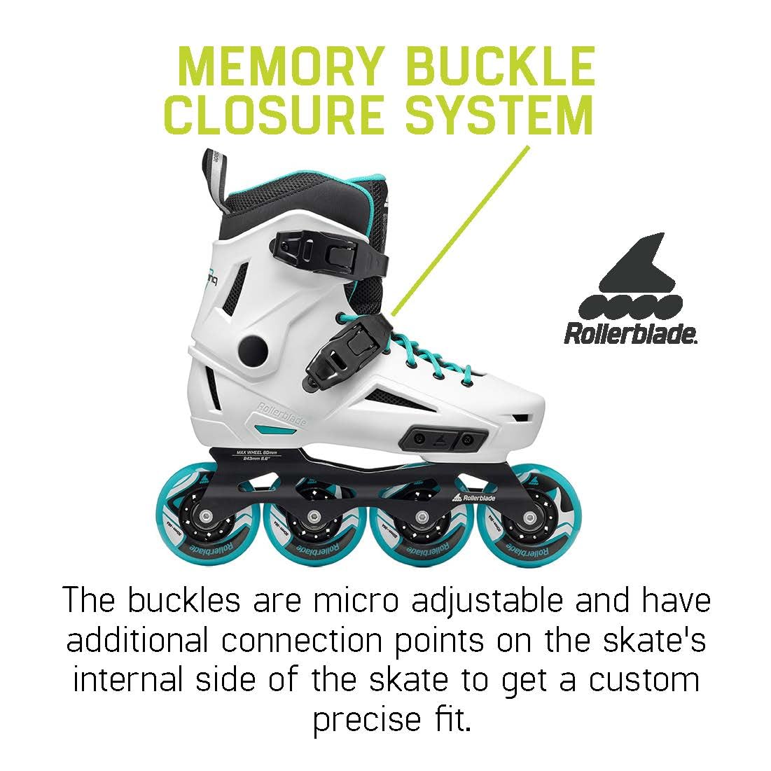 Rollerblade Lightning Women's Urban Inline Skate, White and Aqua