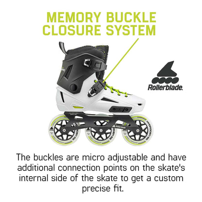 Rollerblade Lightning 110 Unisex Adult Urban Inline Skate, White and Black