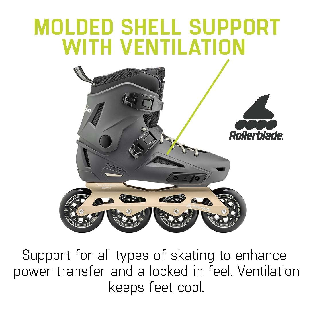 Rollerblade Lightning 90 Men's Urban Inline Skate, Anthracite and Taupe