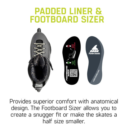 Rollerblade Lightning 90 Men's Urban Inline Skate, Anthracite and Taupe