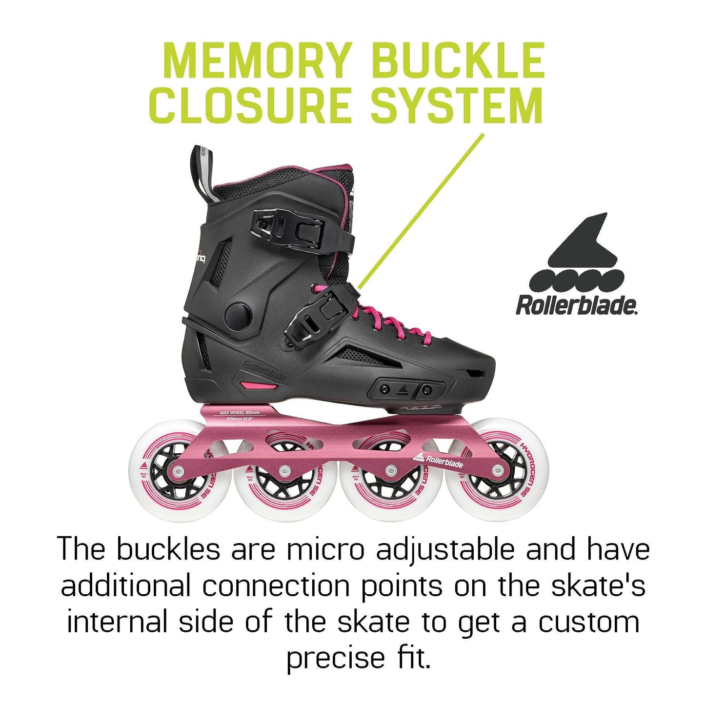 Rollerblade Lightning 90 Women's Urban Inline Skate, Black and Sangria