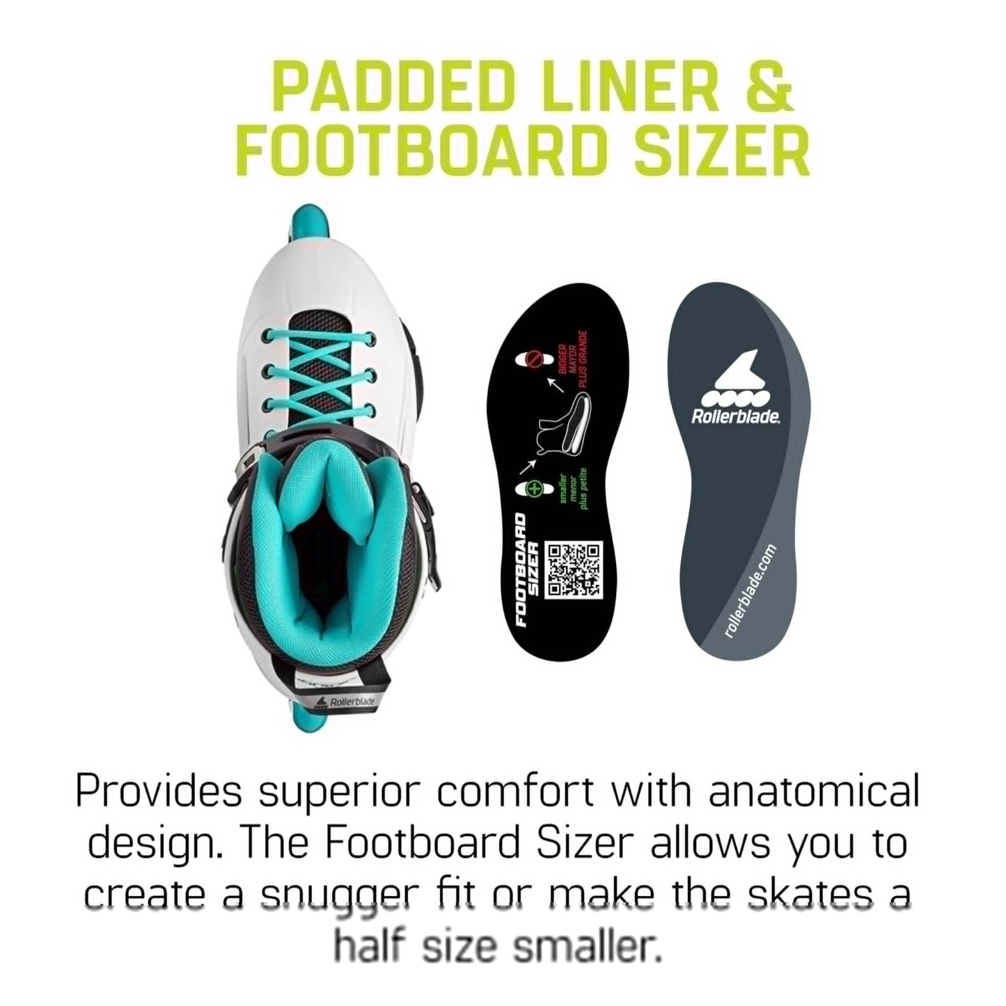 Rollerblade Lightning Women's Urban Inline Skate, White and Aqua