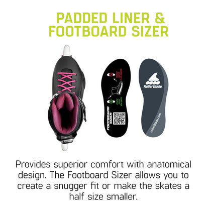 Rollerblade Lightning 90 Women's Urban Inline Skate, Black and Sangria