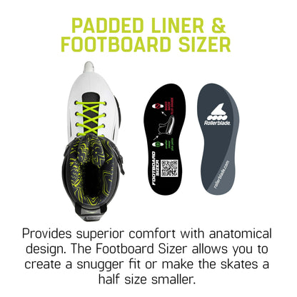 Rollerblade Lightning 110 Unisex Adult Urban Inline Skate, White and Black