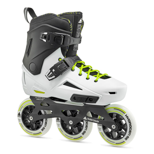 Rollerblade Lightning 110 Unisex Adult Urban Inline Skate, White and Black