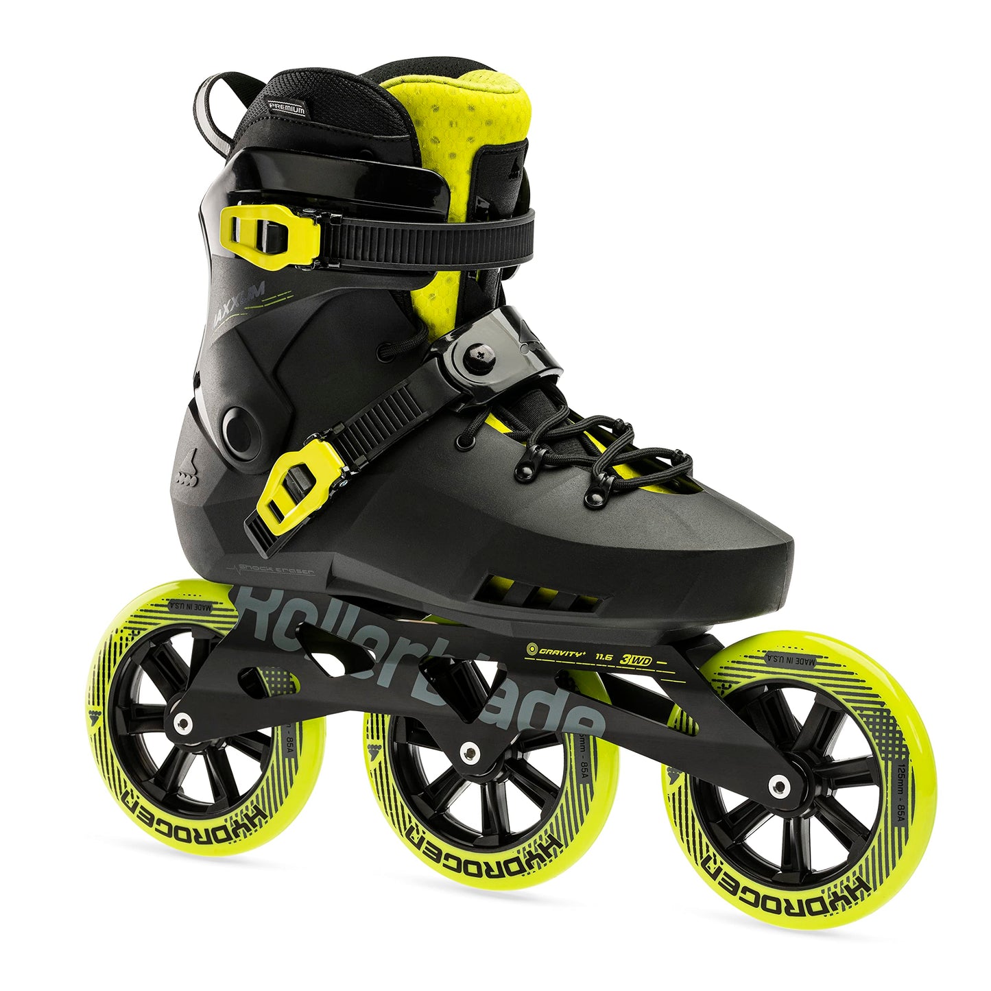 Rollerblade MAXXUM 125, Color: Black/Lime, Size: 10 (072206001A1-10)