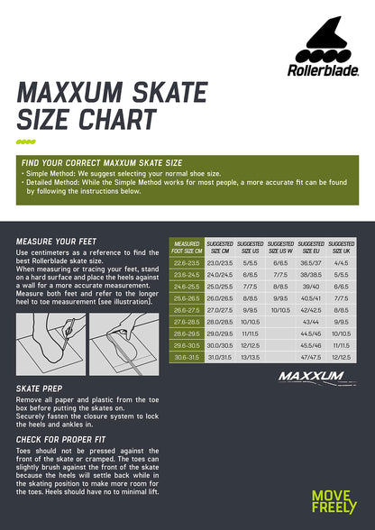 Rollerblade MAXXUM 125, Color: Black/Lime, Size: 10 (072206001A1-10)