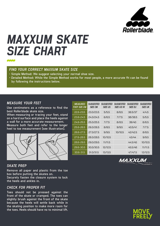 Rollerblade MAXXUM 125, Color: Black/Lime, Size: 10 (072206001A1-10)