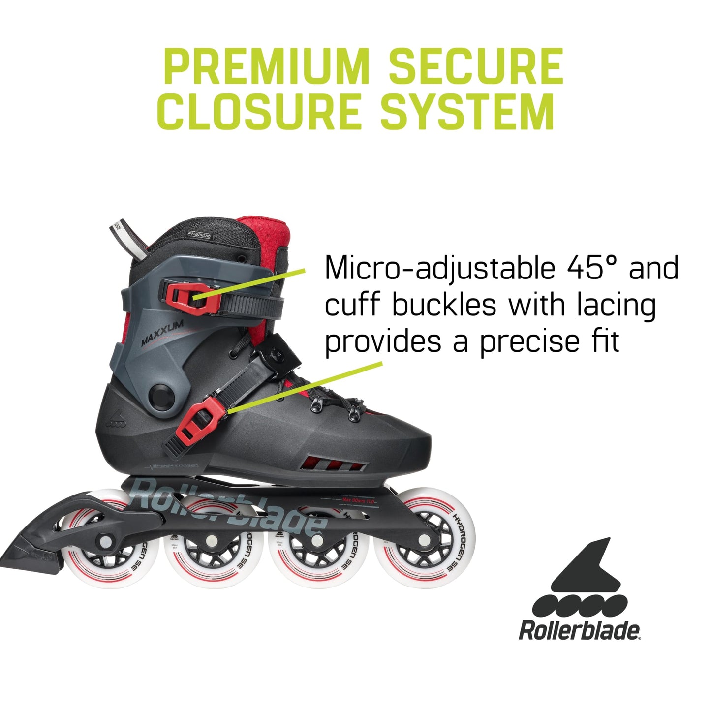 Rollerblade Maxxum Xt Skates, Color: Black/Red (07371500741)